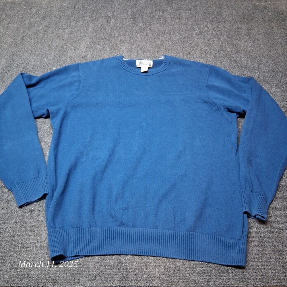 Duluth Trading Co Strongarm Sweater Men Size XL Tall XLT Blue Crew Neck